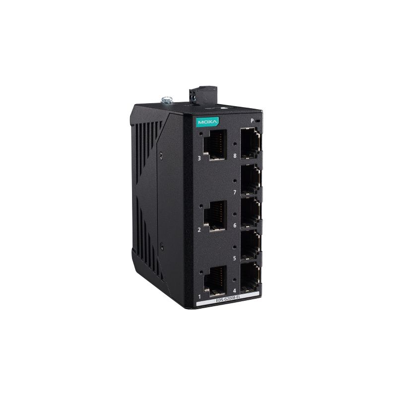 Moxa EDS-G2008-EL 金屬外殼8埠入門級非網管型全Gigabit乙太網路交換器